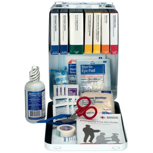 Vehicle First Aid Kit - 85 Pieces - Metal Case with Gasket