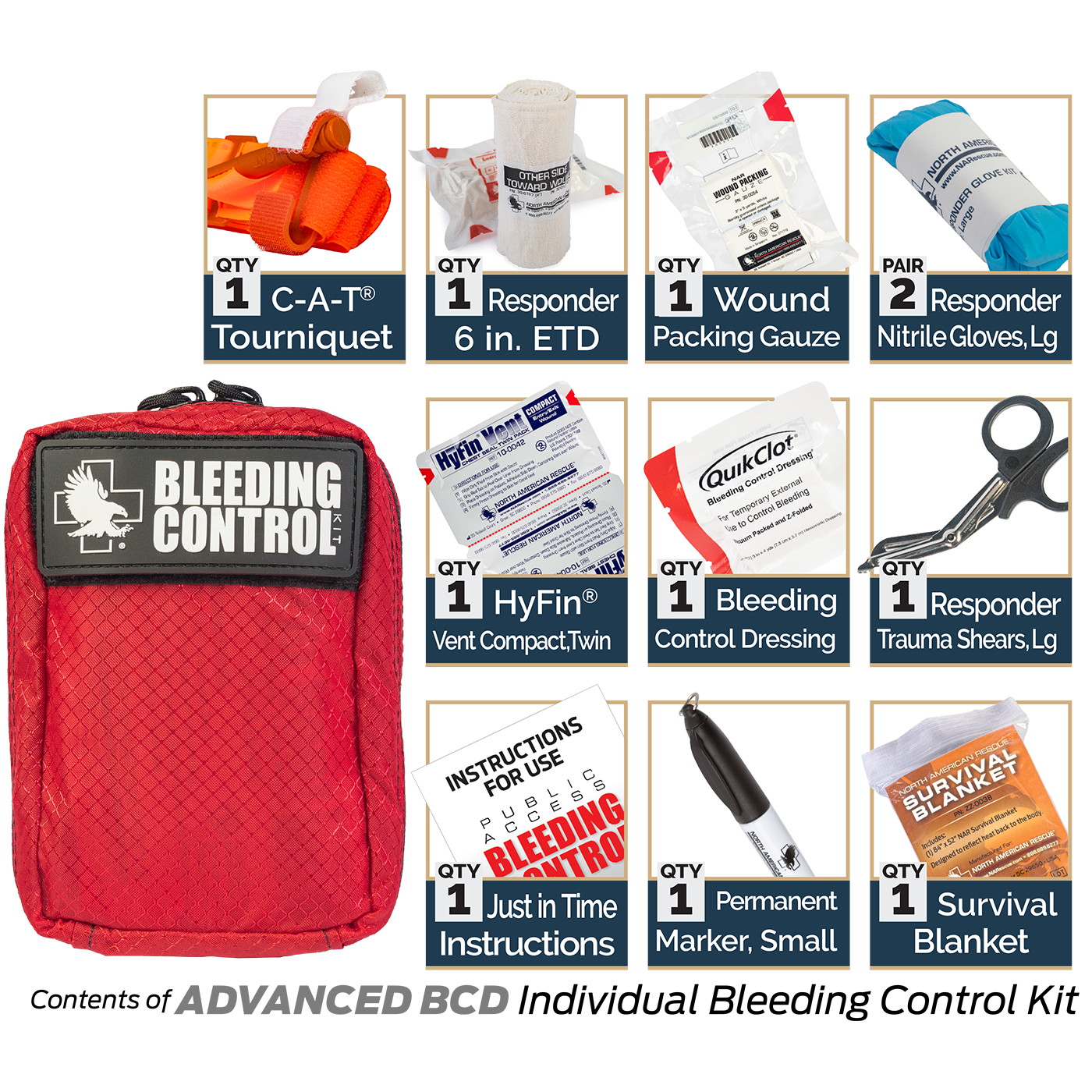 Public Access Bleeding Control 8-Pack - Nylon