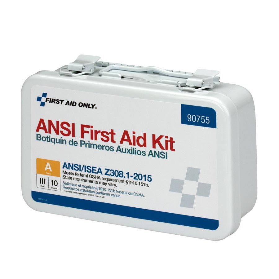 10 Person Metal First Aid Kit, ANSI Compliant
