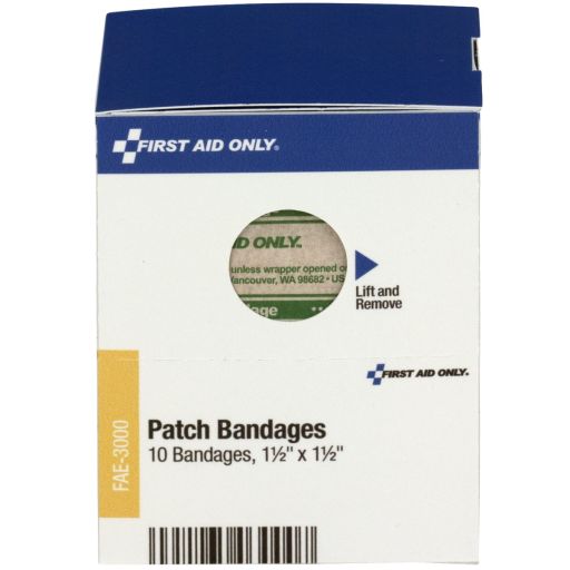 1.5" x 1.5" Fabric Patch Bandages, 10 each