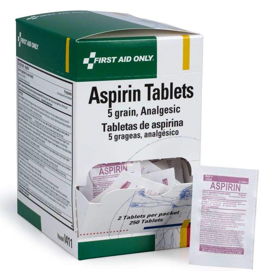 Aspirin Tablets - 5 Grain - 250 Per Box