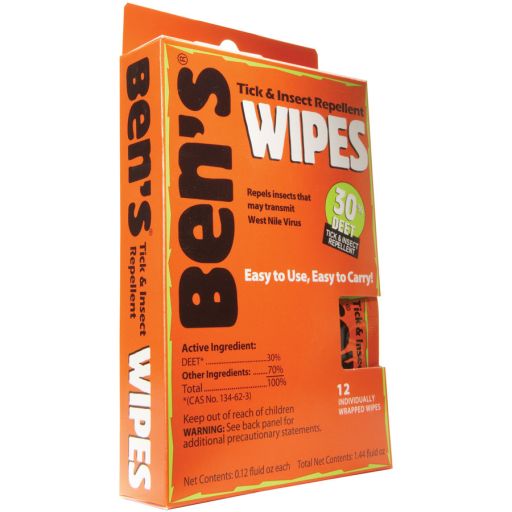 Ben's 30 Tick & Insect Repellent Wipes 12 per box