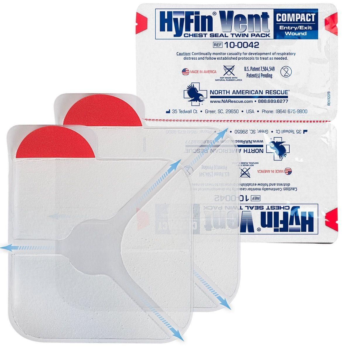 Hyfin Vent Compact Chest Seal Twin Pack, North American Rescue