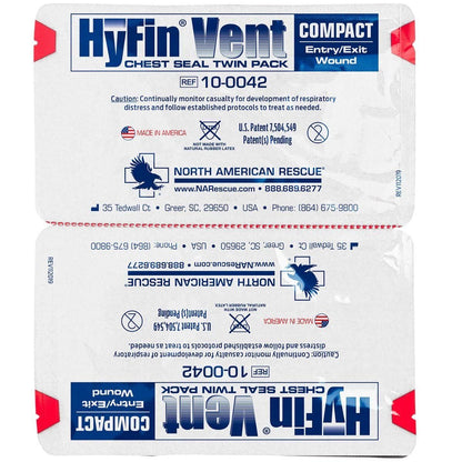 Hyfin Vent Compact Chest Seal Twin Pack, North American Rescue