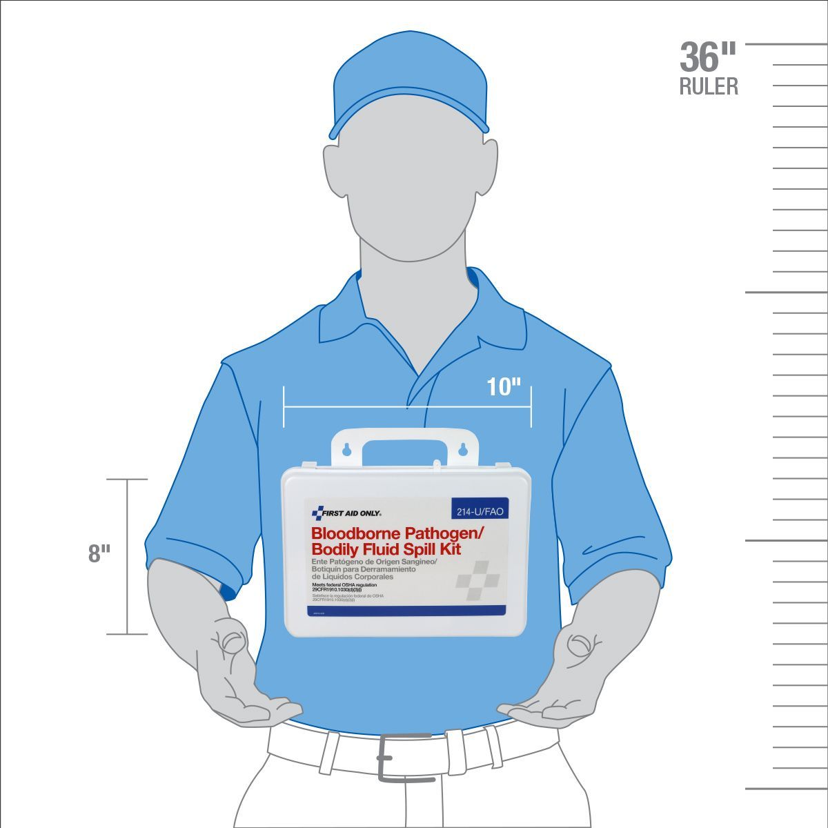 Bloodborne Pathogen and Bodily Fluid Spill Kit - 24 Pieces - Plastic