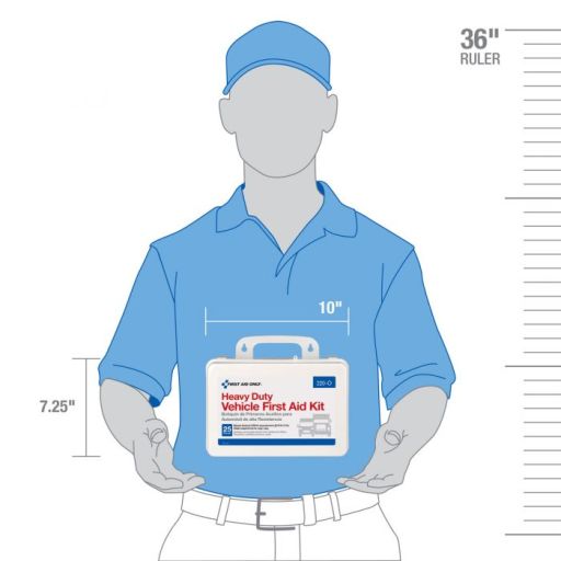Vehicle First Aid Kit - 94 Pieces - Plastic Case with Gasket