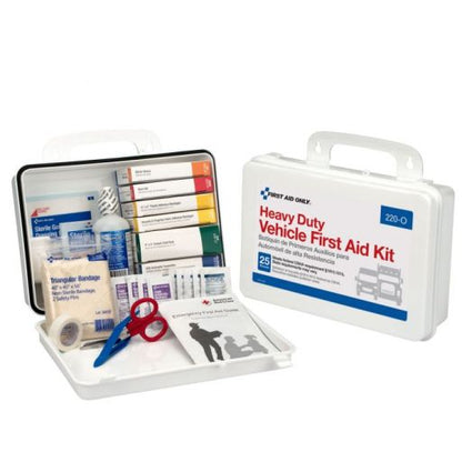 Vehicle First Aid Kit - 94 Pieces - Plastic Case with Gasket