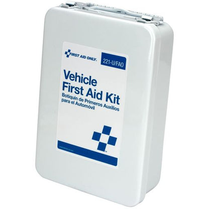 Vehicle First Aid Kit - 85 Pieces - Metal Case with Gasket