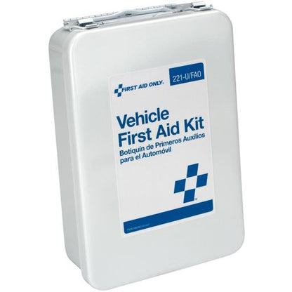 Vehicle First Aid Kit - 85 Pieces - Metal Case with Gasket