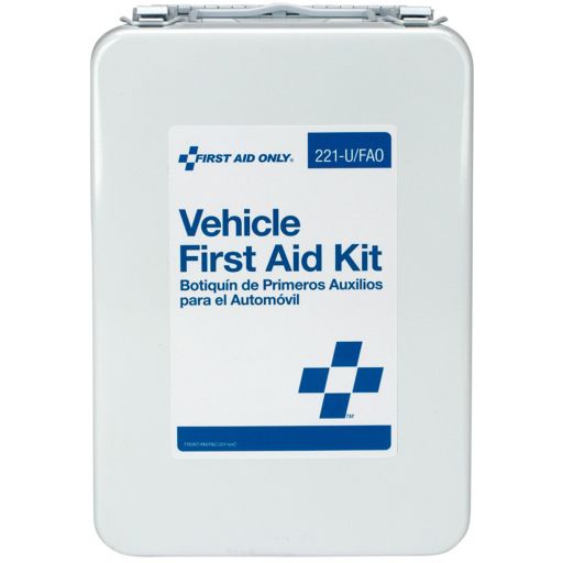 Vehicle First Aid Kit - 85 Pieces - Metal Case with Gasket