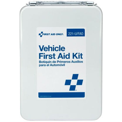 Vehicle First Aid Kit - 85 Pieces - Metal Case with Gasket