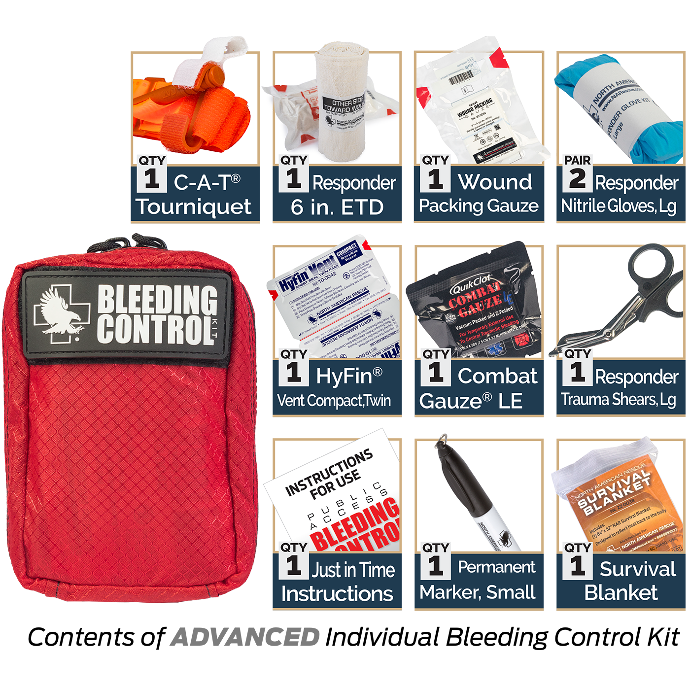 Public Access Bleeding Control 8-Pack - Nylon