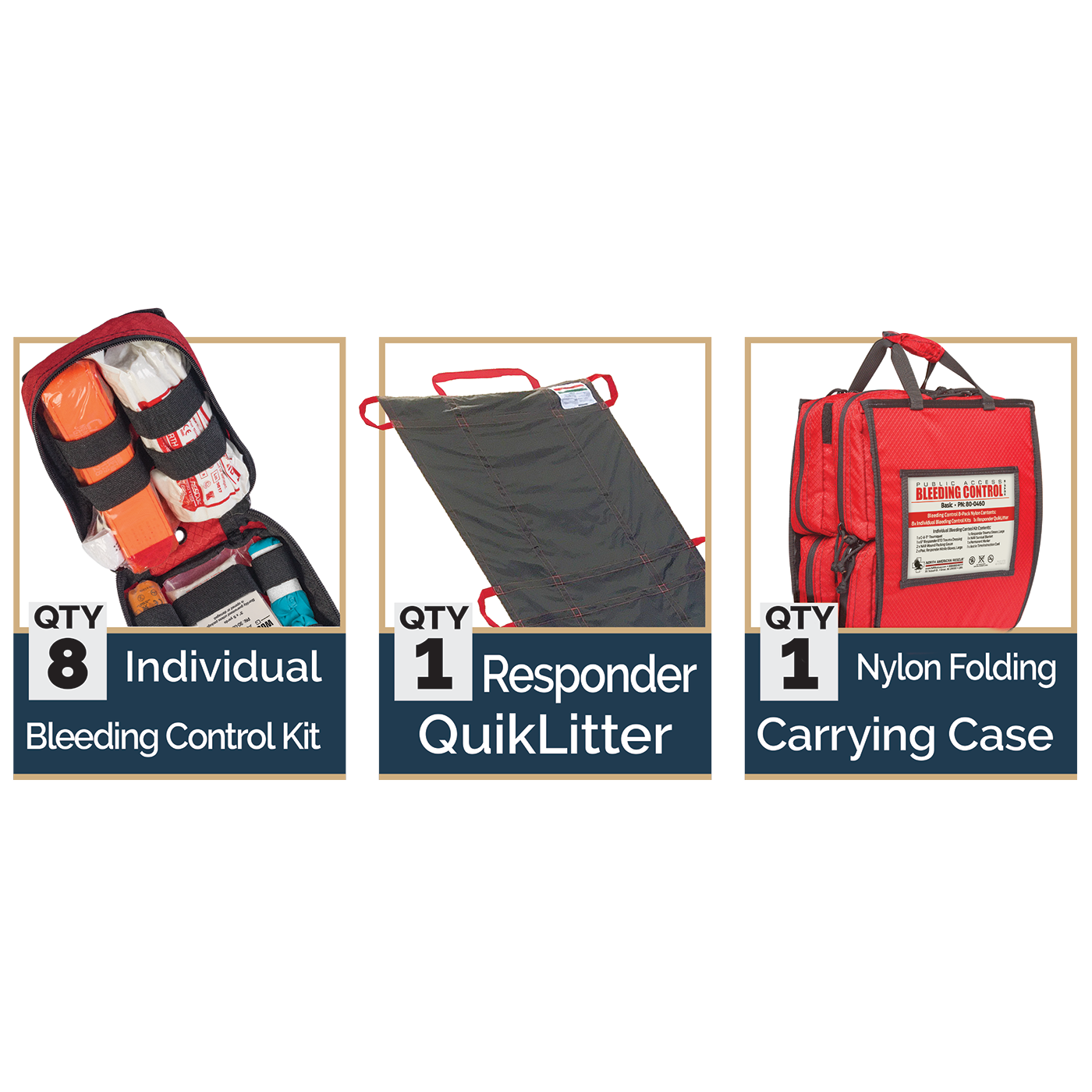 Public Access Bleeding Control 8-Pack - Nylon