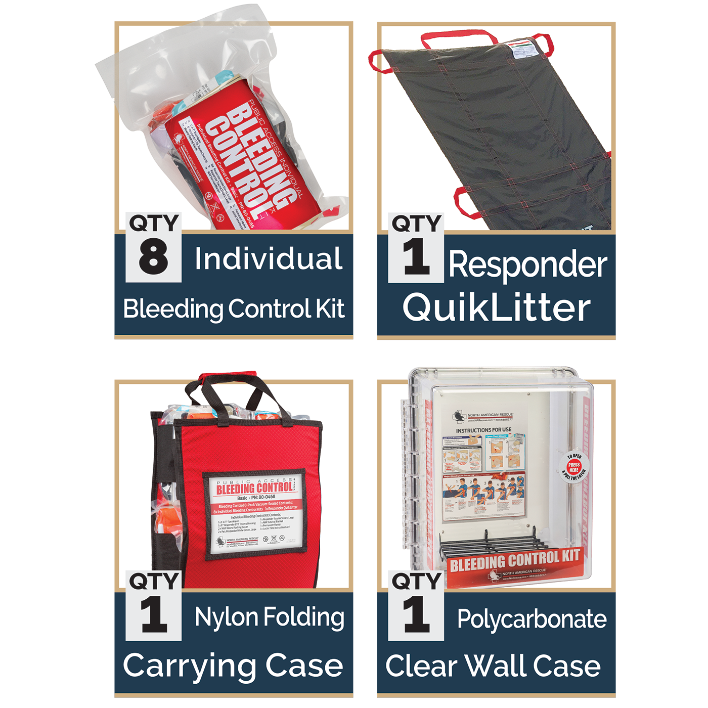 Public Access Bleeding Control Stations - 8-Pack
