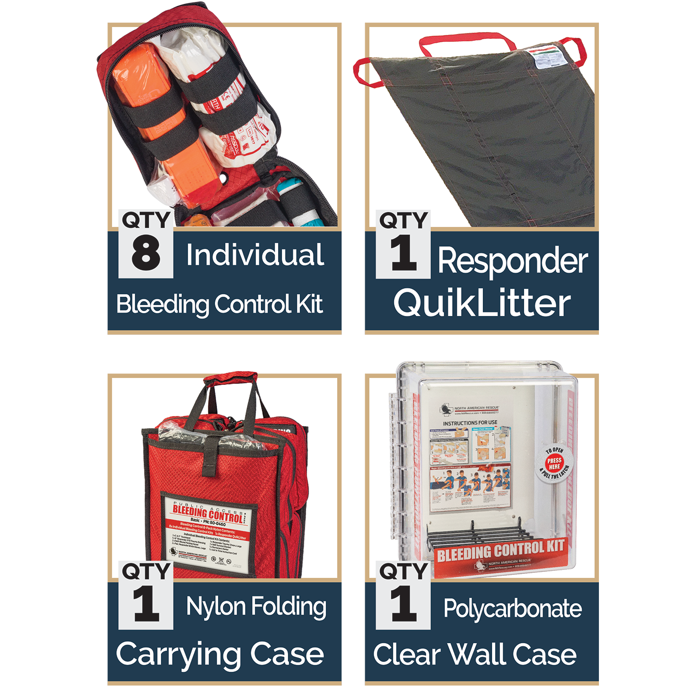 Public Access Bleeding Control Stations - 8-Pack