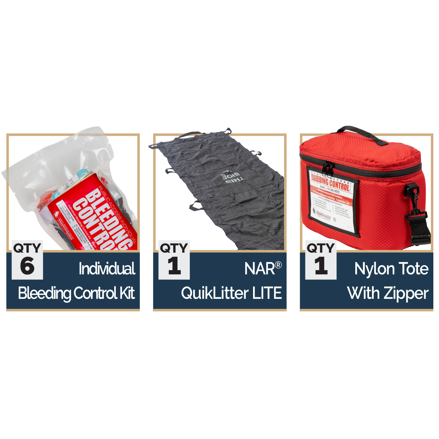 Public Access Bleeding Control 6-Pack - Vacuum Sealed