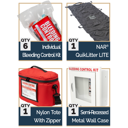 Public Access Bleeding Control Stations - 6-Pack Vacuum Sealed