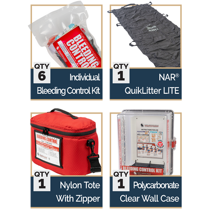 Public Access Bleeding Control Stations - 6-Pack Vacuum Sealed