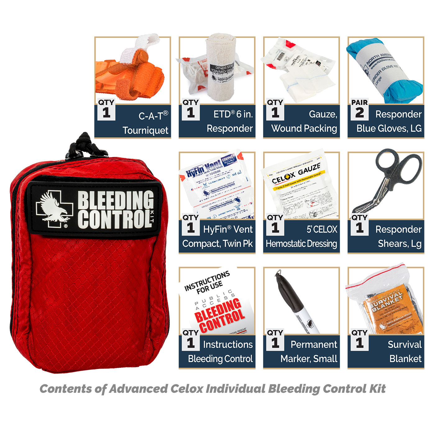 Public Access Individual Bleeding Control Kit - Nylon