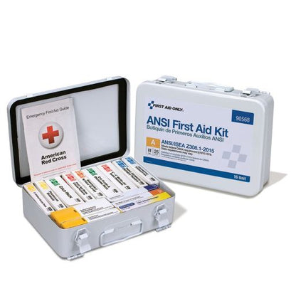 16 Unit First Aid Kit, ANSI A,  Metal Case