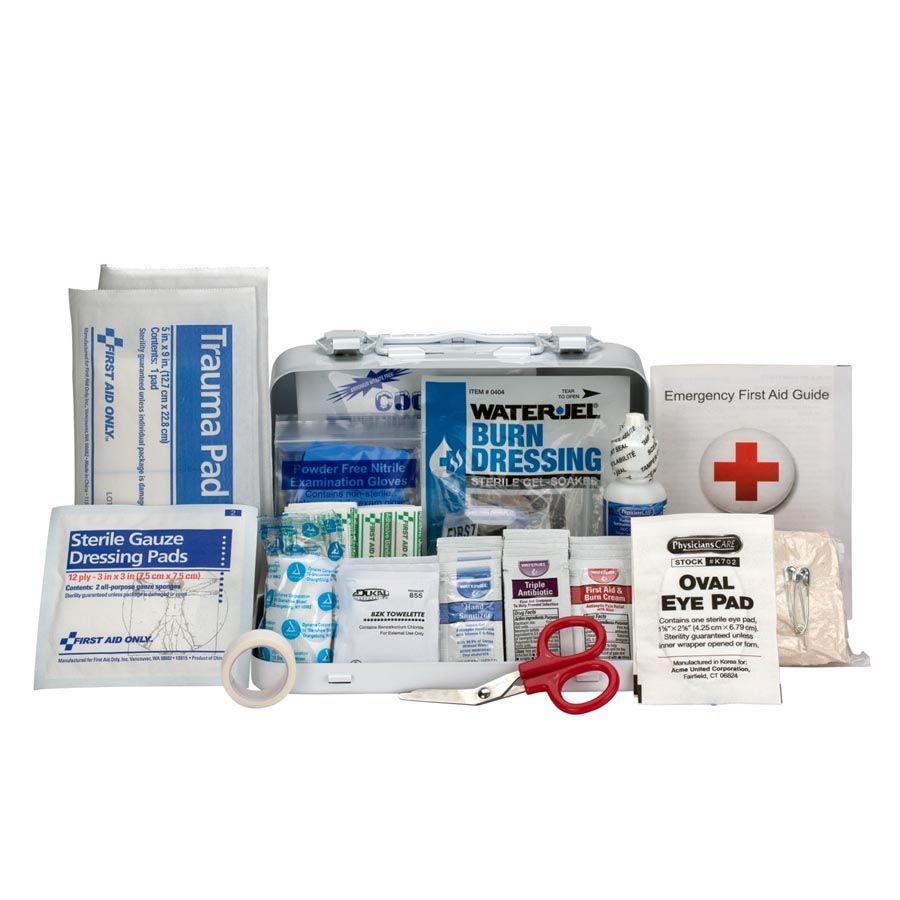 10 Person Metal First Aid Kit, ANSI Compliant