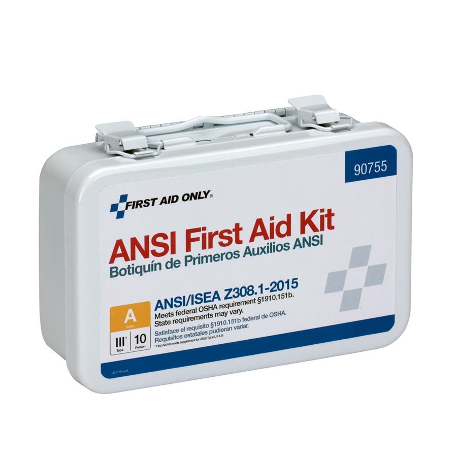 10 Person Metal First Aid Kit, ANSI Compliant