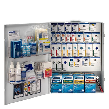 XL Metal Smart Compliance Food Service First Aid Cabinet with Meds
