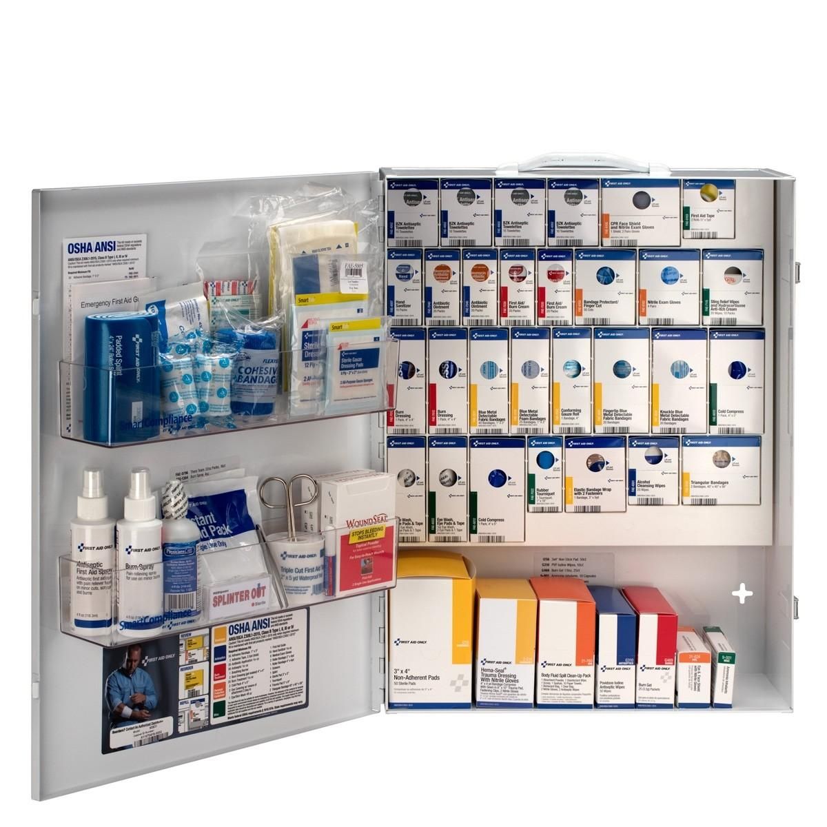XL Metal Smart Compliance Food Service First Aid Cabinet without Meds