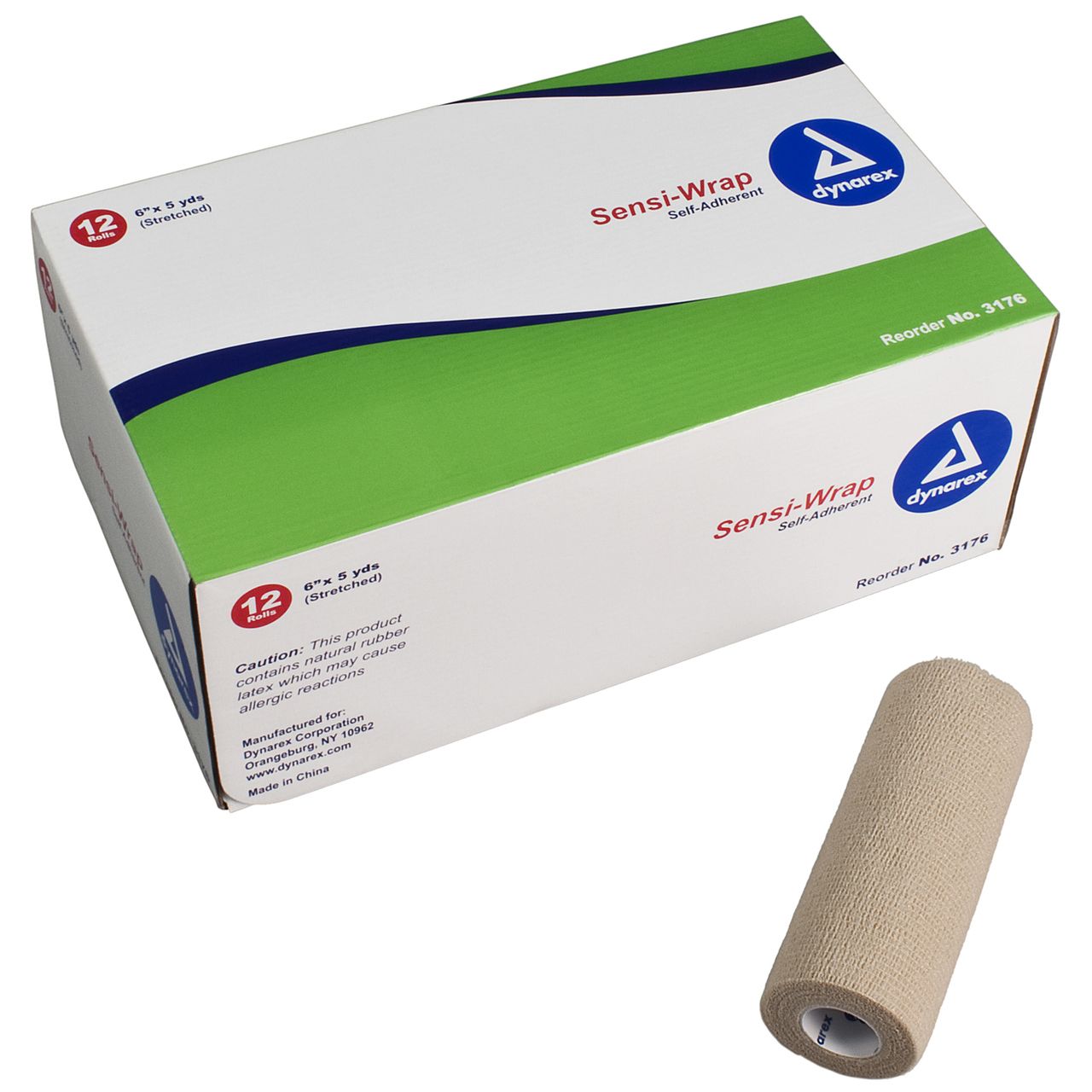 Dynarex Sensi-Wrap Bandage Rolls - 6" x 5 yd - 12 Per Box