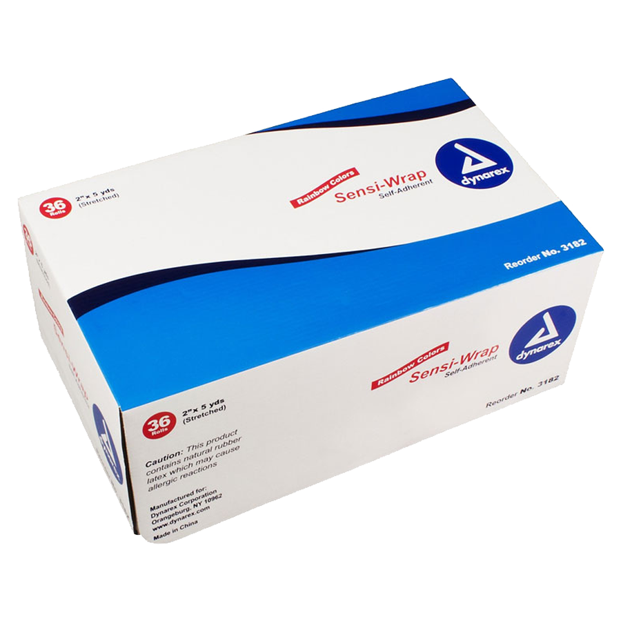 Dynarex Sensi Wrap Rainbow - 6 of Each Color - 2" x 5 yds. - 36 Per Case