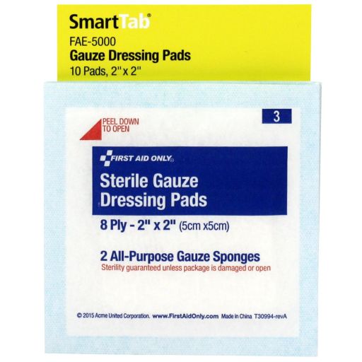 2" x 2" Gauze Dressings, 10 each - SmartTab EzRefill