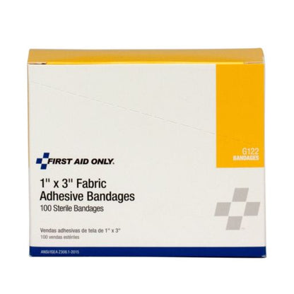 Adhesive Bandage, Fabric 1 x 3" - 100 Per Box