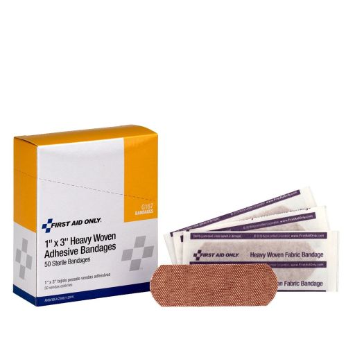 Adhesive Bandage, Heavy Woven 1"x3" - 50 Per Box