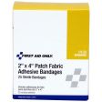 2"x4" Patch Fabric Adhesive Bandage, 25 Per Box