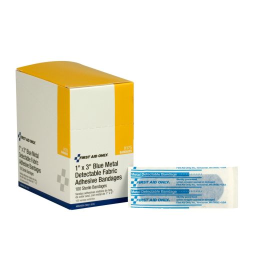 Blue Metal Detectable Woven Bandage 1" - 100 Per Box
