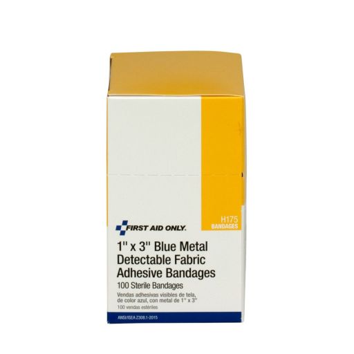 Blue Metal Detectable Woven Bandage 1" - 100 Per Box