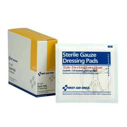 Dressing Pad, Gauze 3"x3" - 20 Per Box