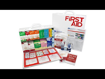 2 Shelf Industrial ANSI A+ First Aid Station with Door Pockets