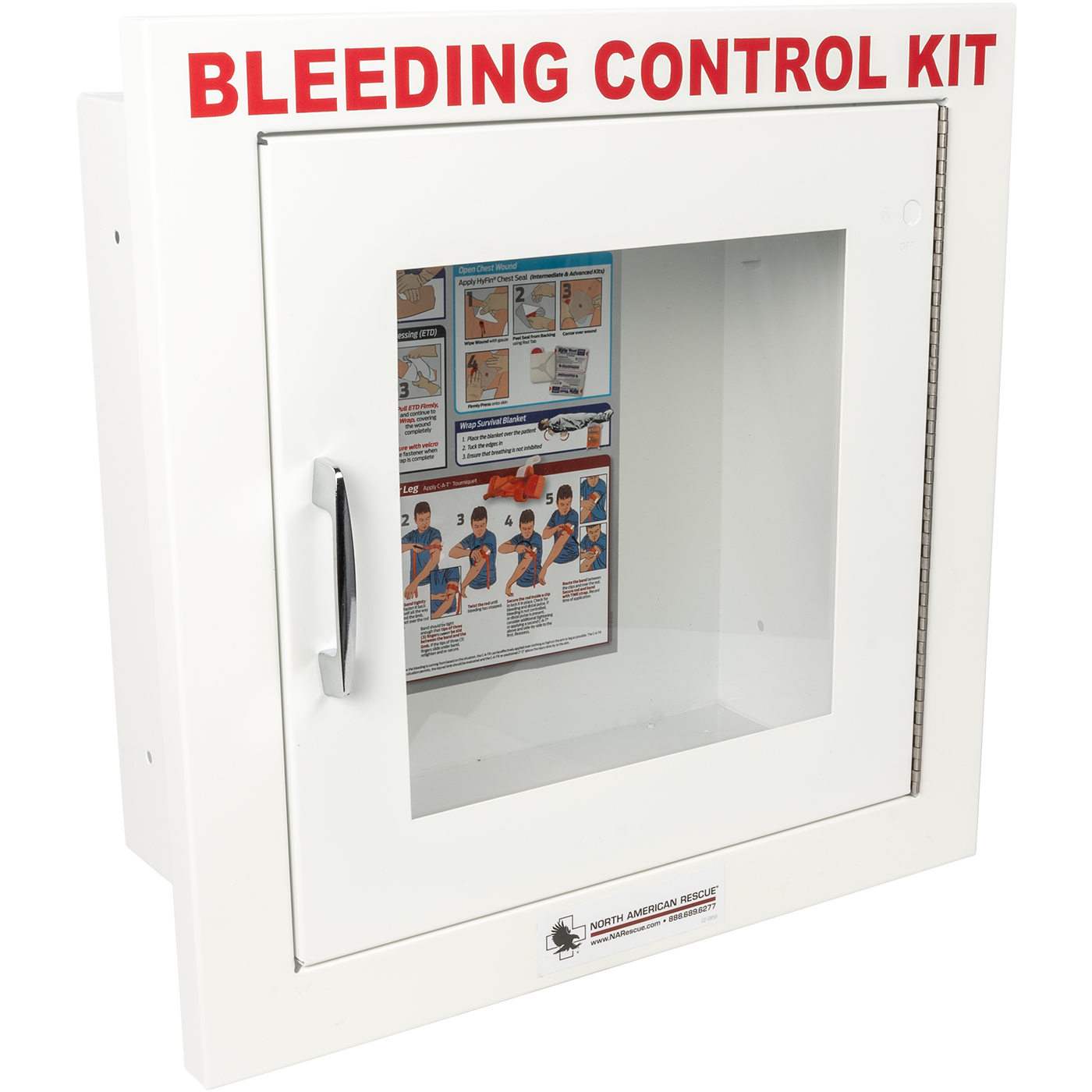 Public Access Bleeding Control Metal Semi-recessed Wall Case