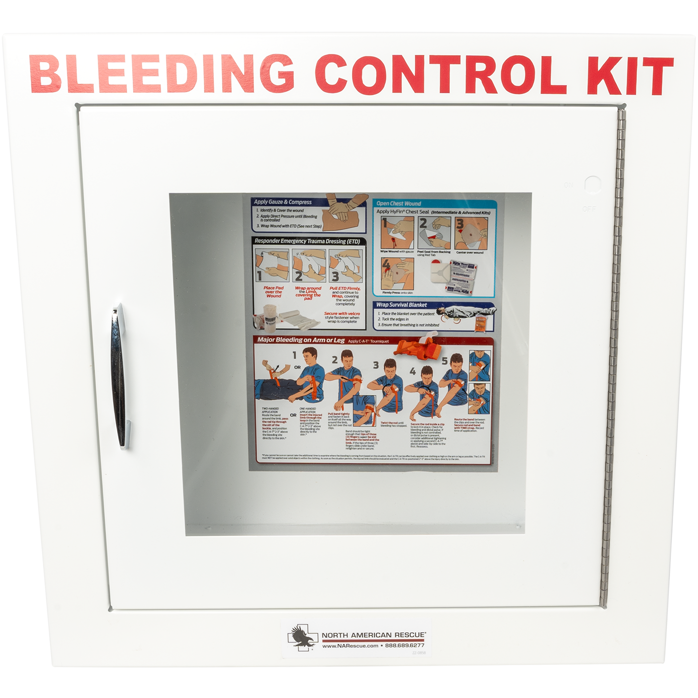 Public Access Bleeding Control Metal Semi-recessed Wall Case